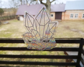 crystals suncatcher, gem window decal, rainbow maker, suncatcher for window, rainbow suncatcher sticker, crystal window cling