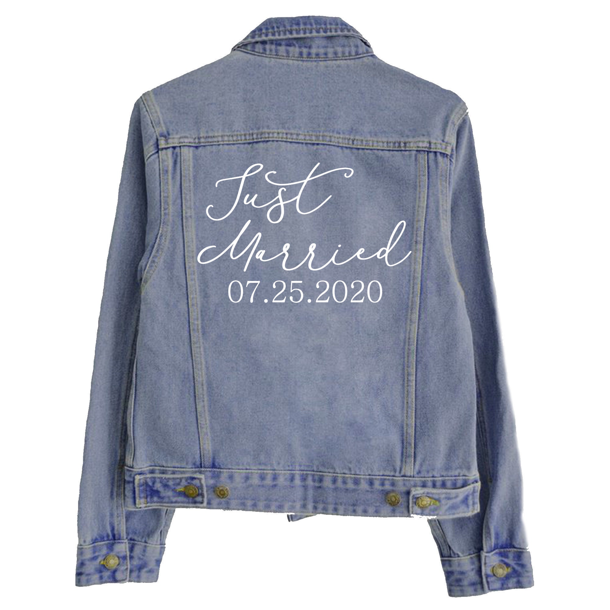 Just Married Weddin Denim Jacket fer sur le transfert transfert veste mariee veste de mariee de bricolage denim veste cadeau de fiancailles veste en denim personnalise Etsy Canada