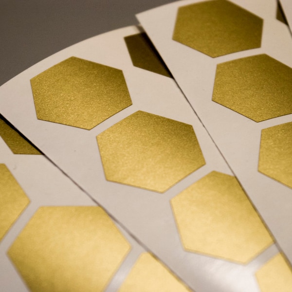 30 Hexagon stickers,  Honeycomb Vinyl Wall Decal, Honeycomb Sticker, Nursery Decal, Vinyl Wall decor, geometric stickers, gold Sticker