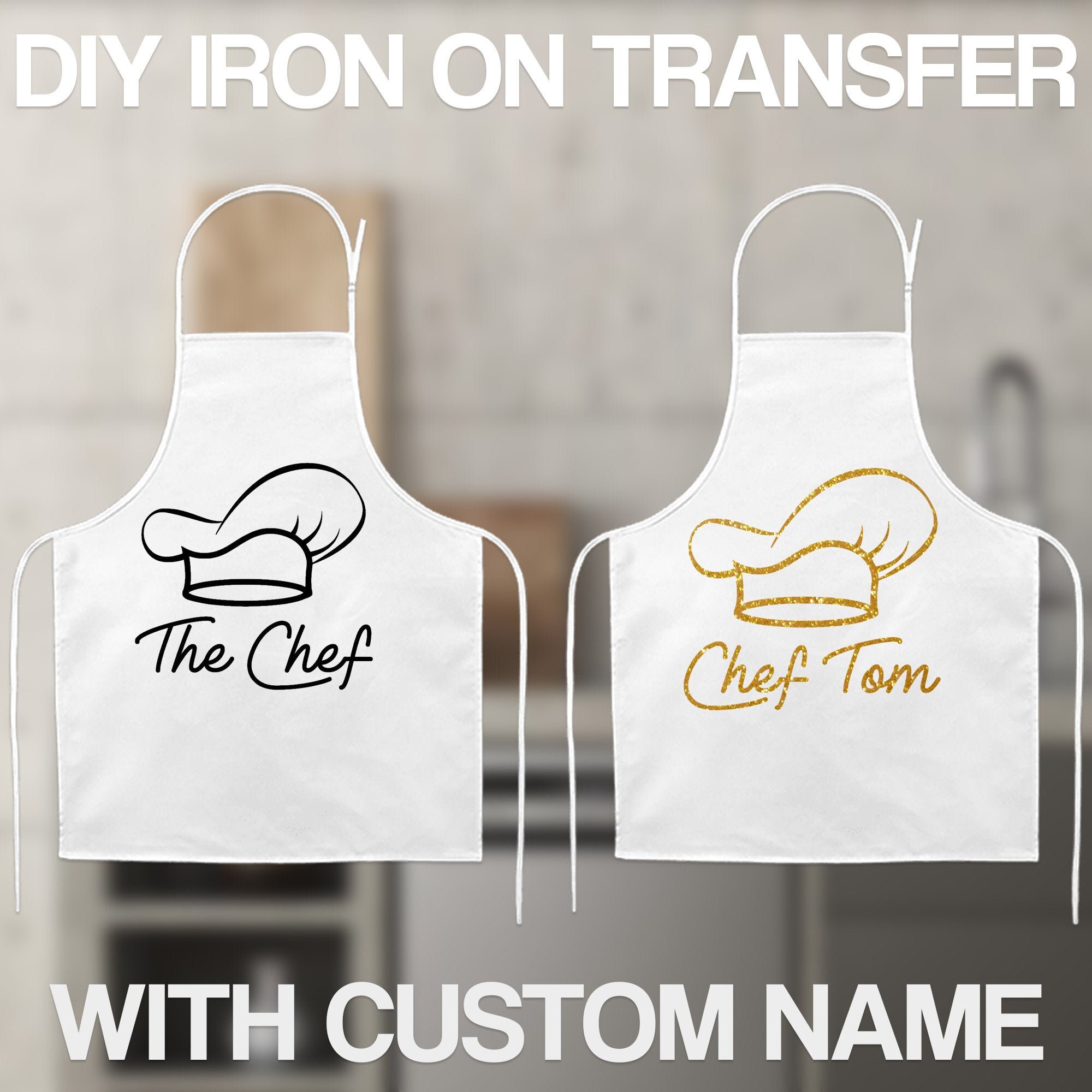 DIY Custom Iron on Chef Transfer Personalized Apron Custom Etsy UK