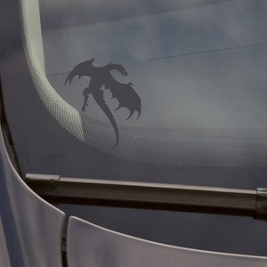 dragon car windshield sticker, small black sticker for car windshield or mirror, removable car sticker, windscreen sticker, car bumper decal