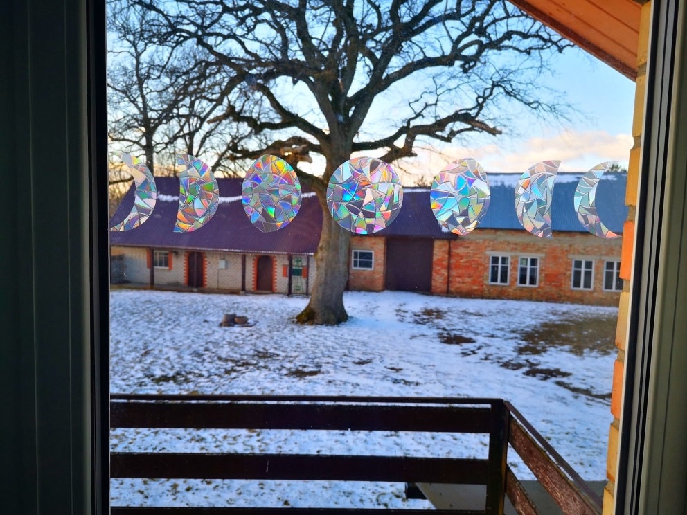 moon phases suncatcher, lunar phases window decal, rainbow maker, suncatcher for window, rainbow suncatcher sticker