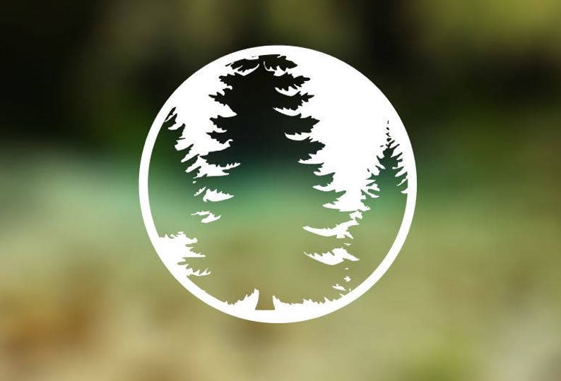 Pine Trees Decal Pacific Forest Sticker Camping Sticker - Etsy