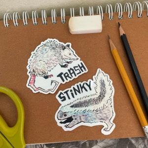 Adesivi Trash Opossum e Stinky Skunk
