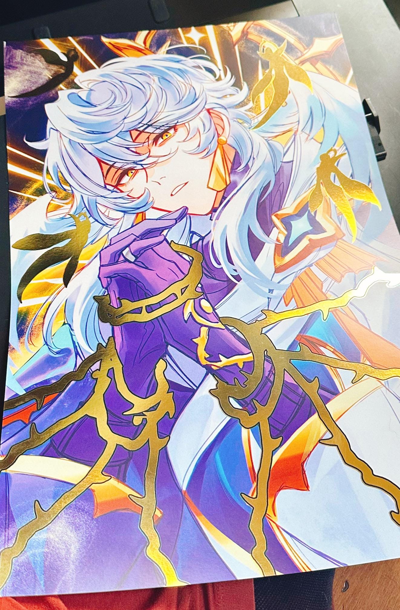 honkai star rail sunday gold foil poster