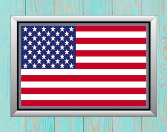 American Flag Cross Stitch Pattern - USA United States Counted Cross-Stitch - Pattern Keeper Compatible Chart - Digital Download PDF File