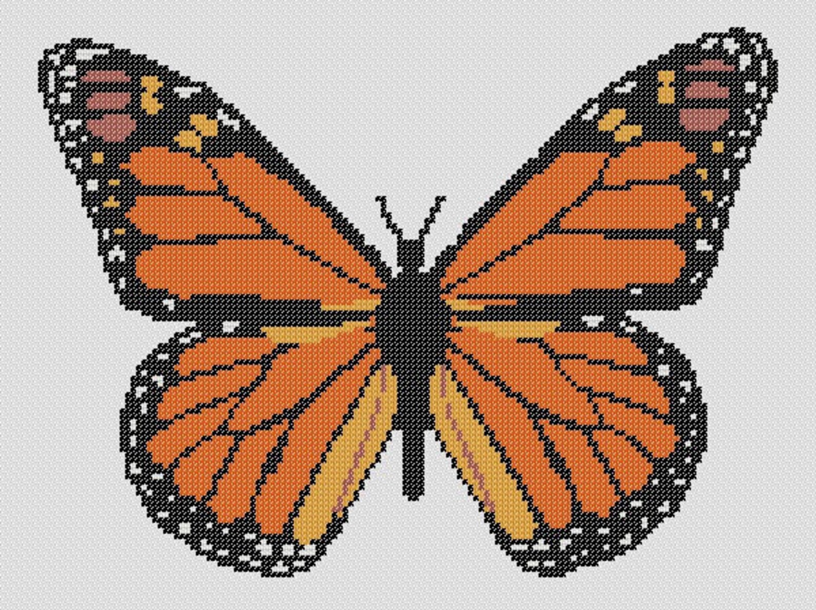 Monarch Butterfly Counted Cross Stitch Pattern Butterfly - Etsy