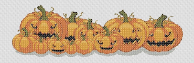Jack-o-lantern Counted Cross Stitch Pattern Jack O Lantern Pixel Art ...