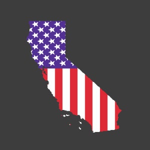 Korsstygnsmönster för karta över delstaten Kalifornien - USA, amerikansk flagga, räknat korsstygnsmönster - Kaliforniens kontur, PDF-nedladdning
