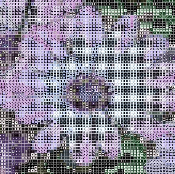 Purple Flowers Counted Cross Stitch Pattern Purple Daisies Pixel Art Pattern Daisy Perler Hama Fuse Bead Pattern Bead Weaving Pattern - 