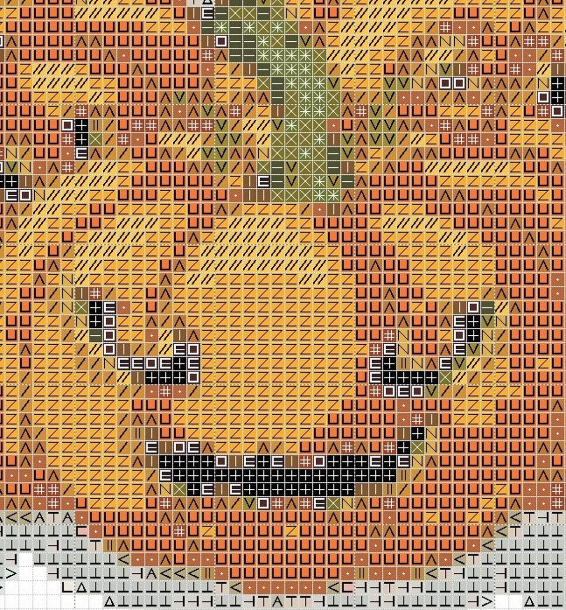 Jack-o-lantern Counted Cross Stitch Pattern Jack O Lantern Pixel Art