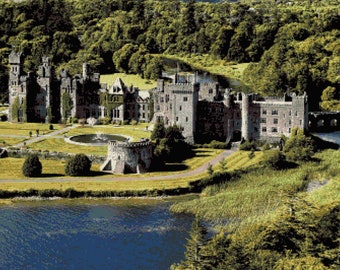 ASHFORD CASTLE MEDIEVAL GALWAY IRELAND IRISH LUXURY HOTEL TRAVEL POSTER REPRO ASHFORD CASTLE MEDIEVAL GALWAY IRELAND IRISH LUXURY HOTEL TRAVEL POSTER REPRO