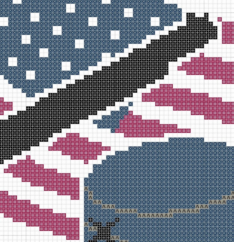 Civil War Counted Cross Stitch Pattern USA Flag Pixel Art ...
