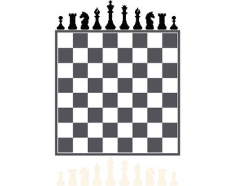 Full Chess Set Cross Stitch Pattern - Classic Board Game Counted Cross-Stitch Pattern - Chess Pieces and Board Pixel Art (PDF Download)