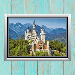Kasteel Slot Neuschwanstein Kruissteekpatroon Beieren Duitsland geteld kruissteekpatroon houder compatibele kaart Digitale download pdf