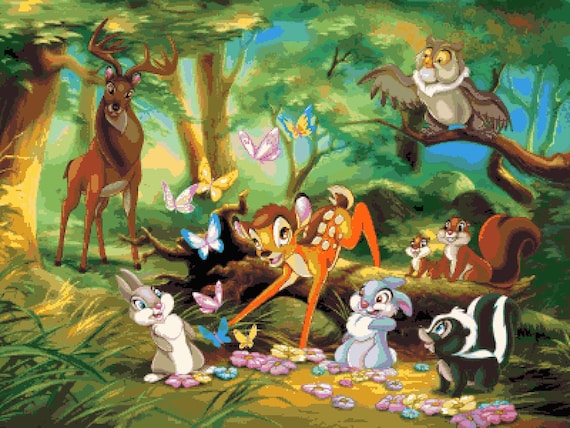 Disney S Bambi Inspired Counted Cross Stitch Pattern Etsy