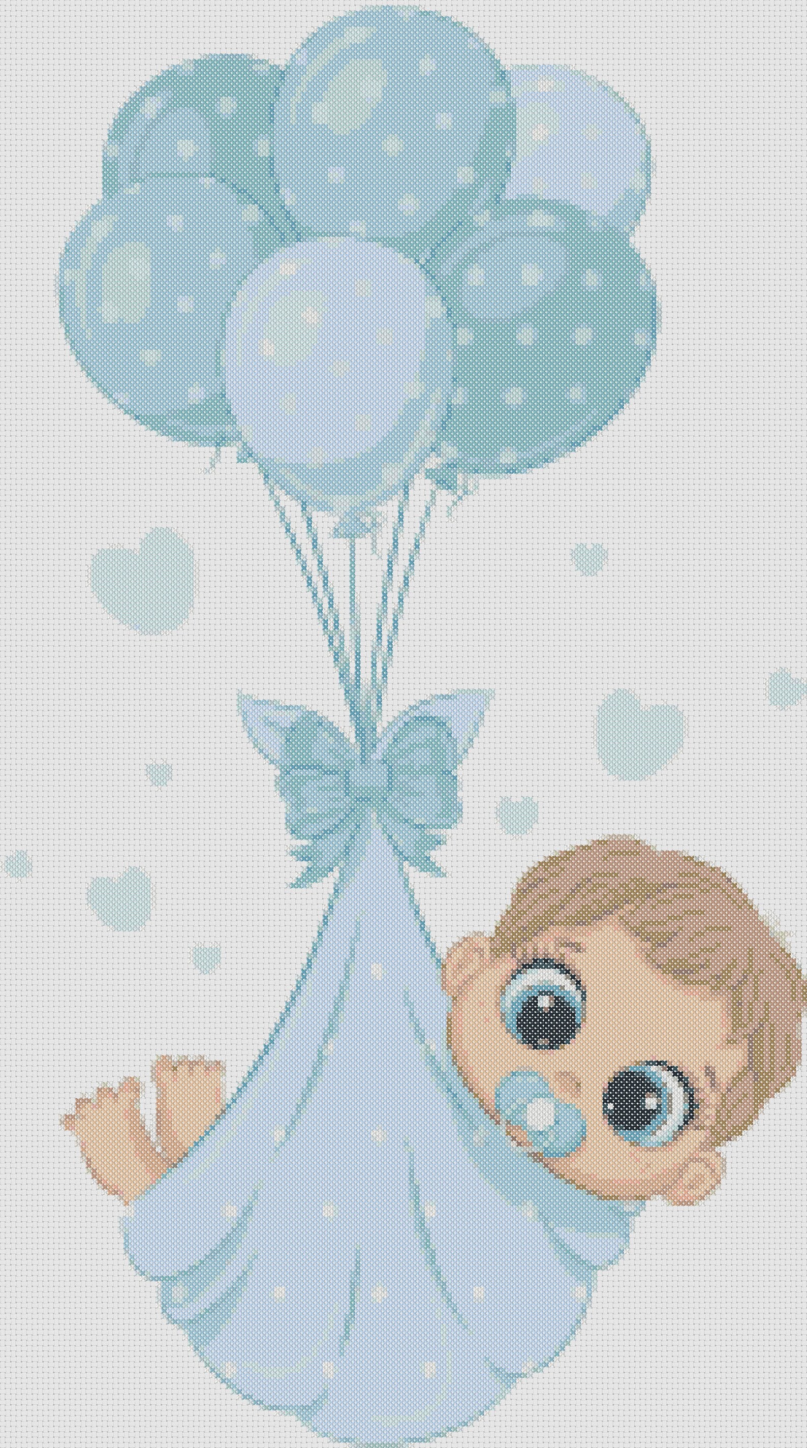 Baby Boy Special Delivery Cross Stitch Pattern Birth Announcement