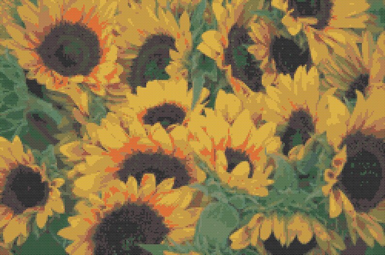Sunflower Cross Stitch Pattern Sunflowers Counted Crossstitch Pattern