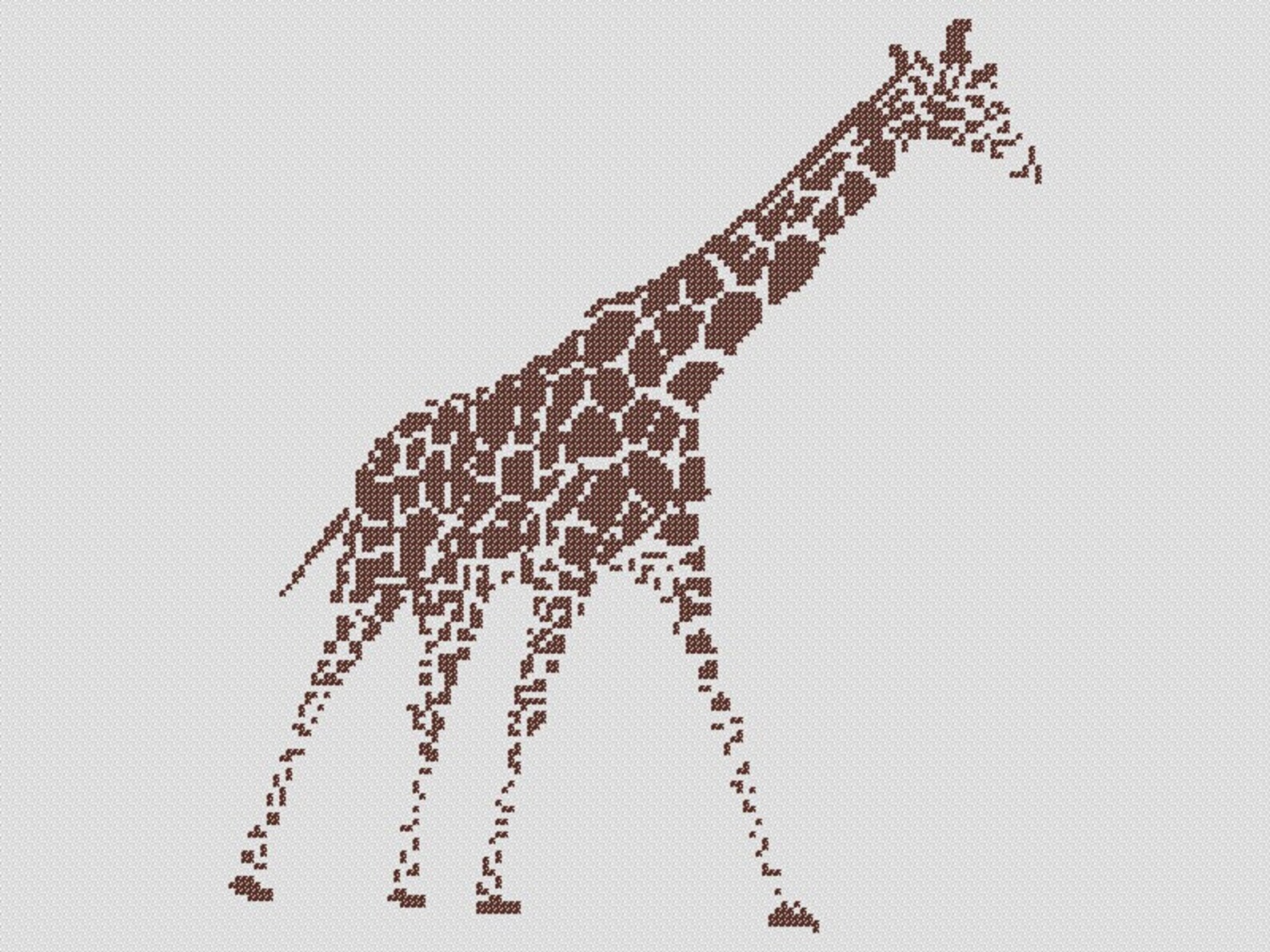 Giraffe Outline Counted Cross Stitch Pattern Giraffe Pixel Etsy