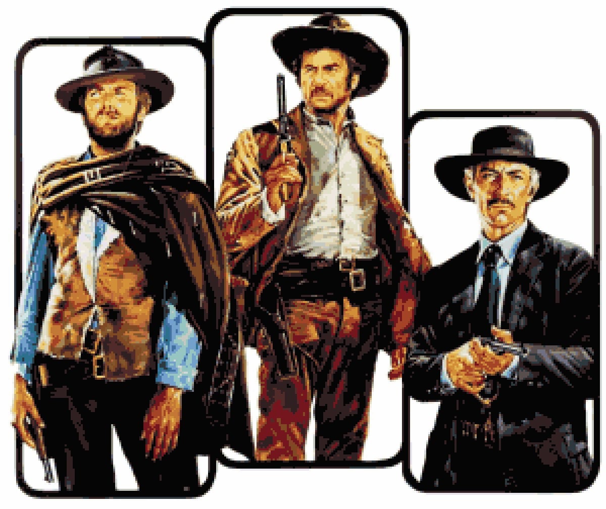 The Good The Bad And The Ugly Western Movie Inspired Counted Cross Stitch P...