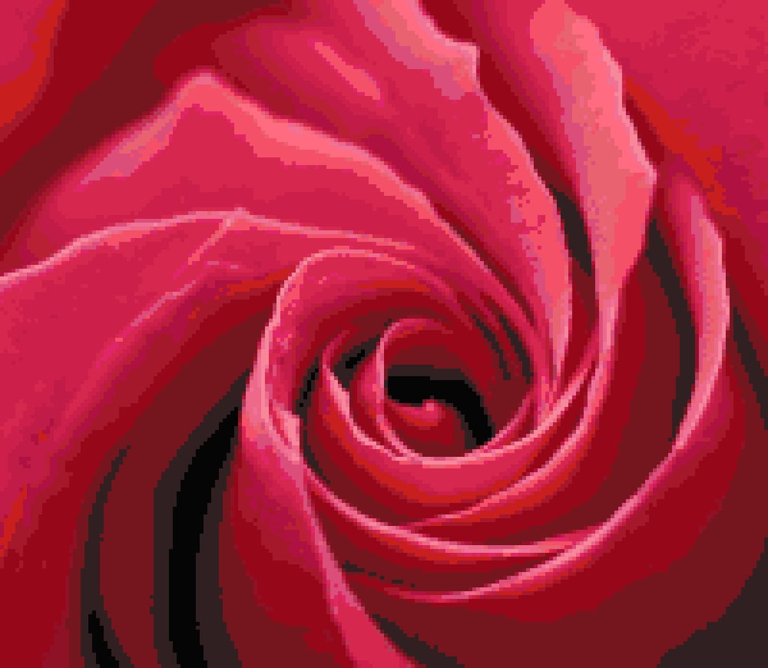Rose X Pattern Red Rose Cross Stitch Pattern - Love Rose Closeup Valentine Counted ...