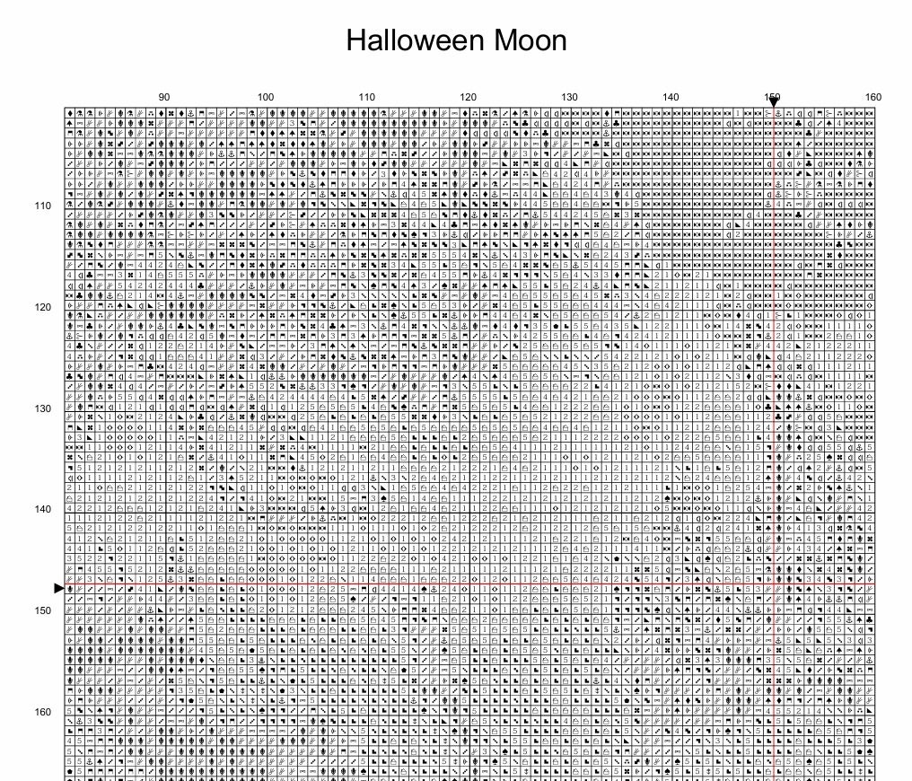 Halloween Moon Cross Stitch Pattern - Spooky Skull Tree Counted Cross ...