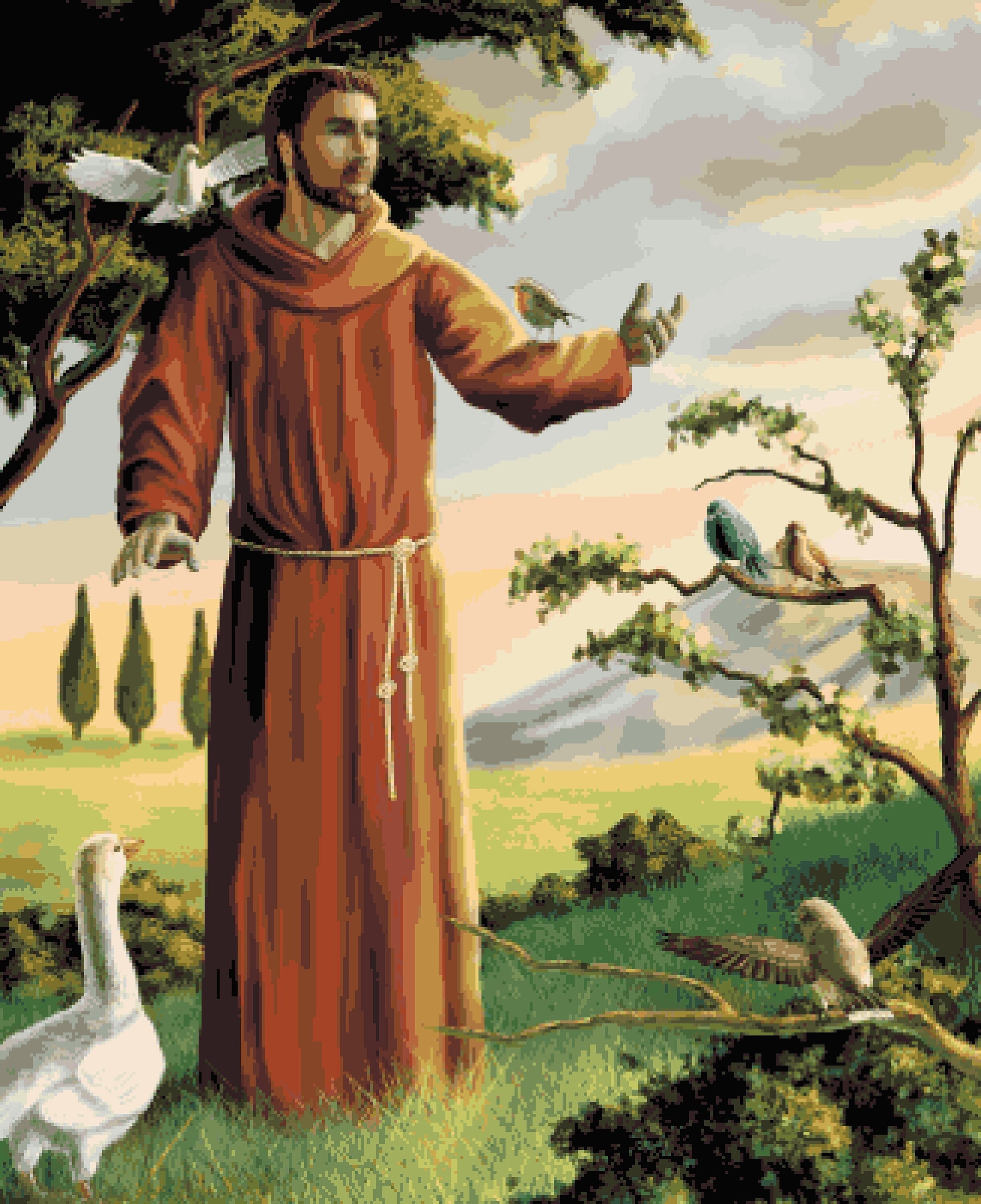 St. Francis of Assisi Counted Cross Stitch Pattern - Roman Catholic ...
