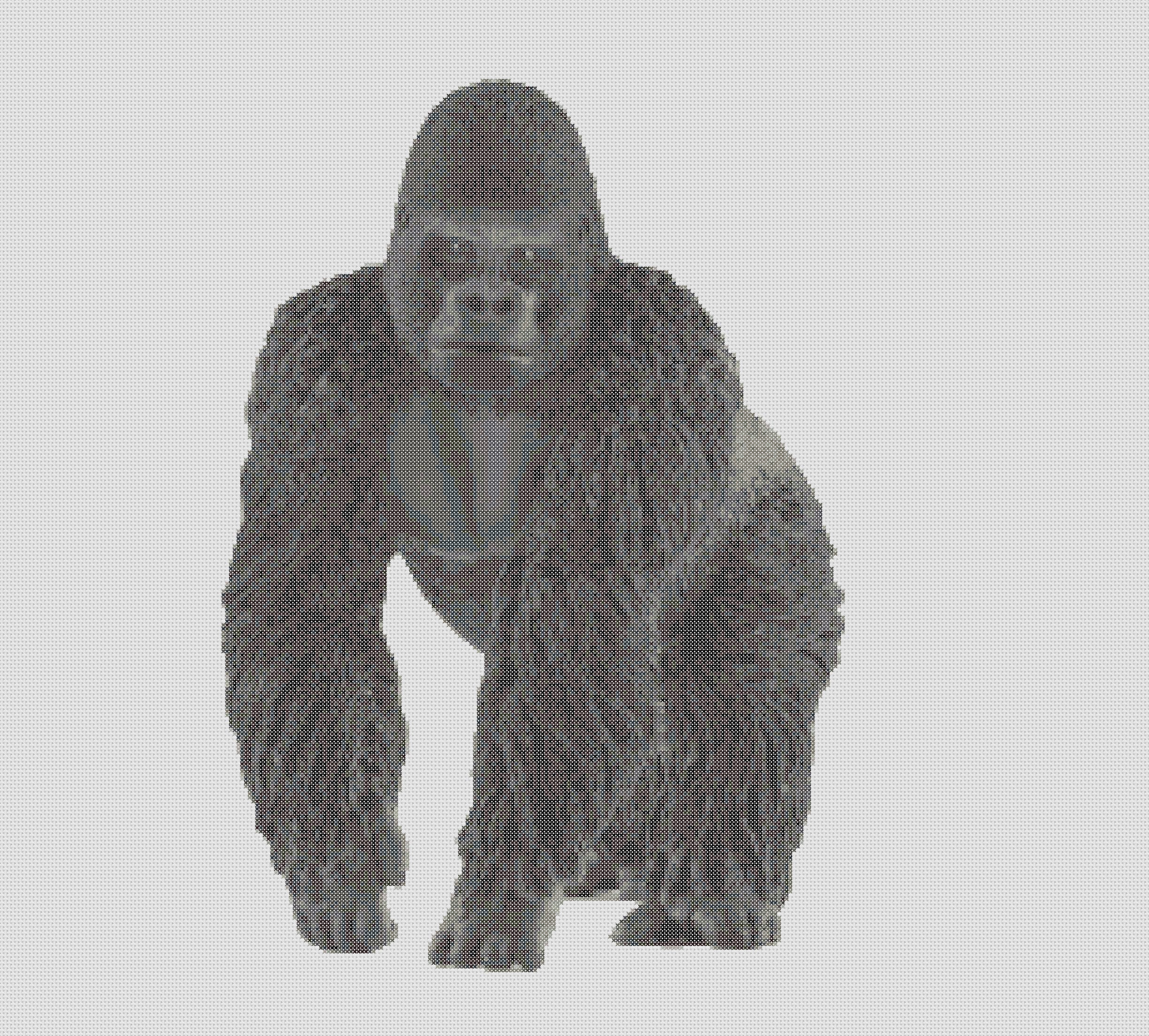 Gorilla Cross Stitch Pattern - Silver Backed Back Gorilla Counted Cross ...
