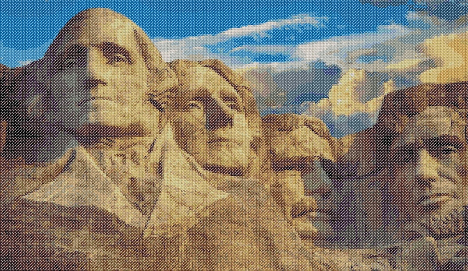 Mount Rushmore Cross Stitch Pattern Mt. Rushmore Pixel Art | Etsy