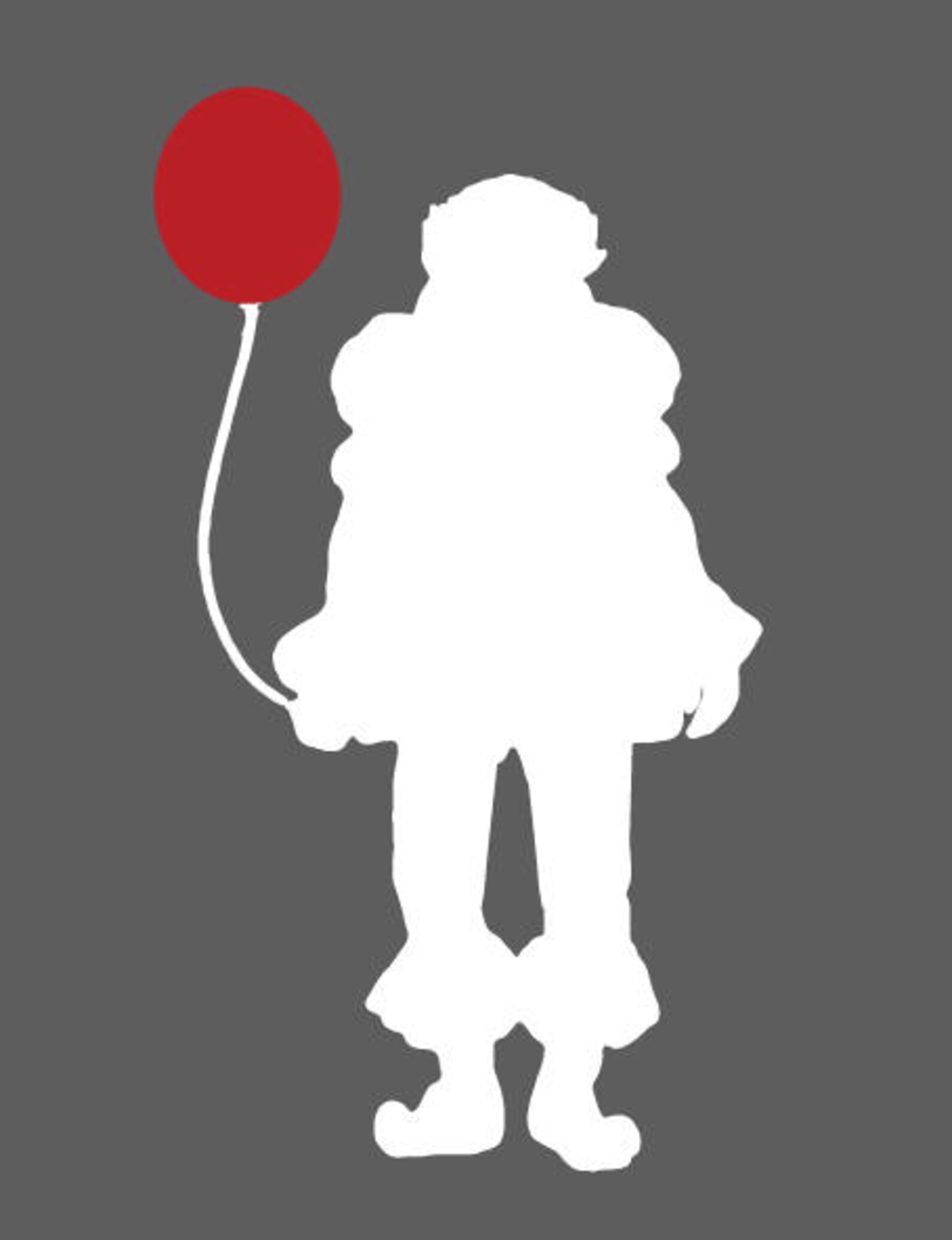 Pennywise Silhouette With Balloon Vinyl Decal image 0.