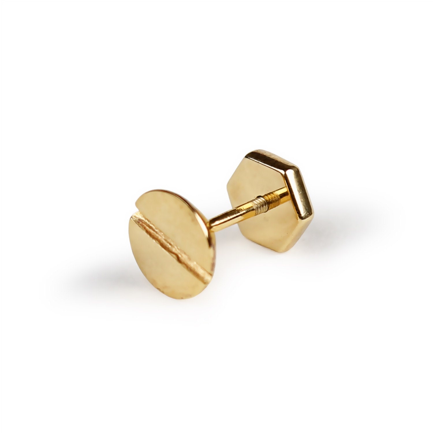 Openjart Slot Screw Stud in 18k Vermeil Unisex - Etsy