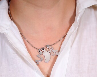 Openjart Zoo tartaruga ciondolo in argento Sterling, lucidato a specchio, unisex