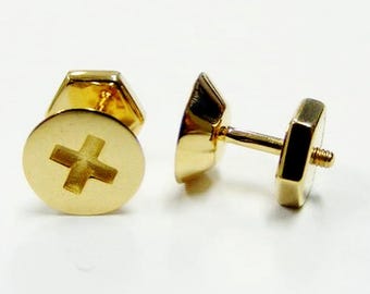 Openjart Philips (Croce) vite perno in argento Sterling o 18K Vermeil (un pezzo)