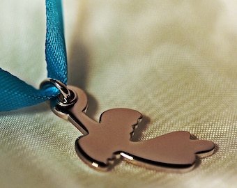 Openjart Zoo Bird of Paradise pendente in argento, lucidato a specchio, unisex