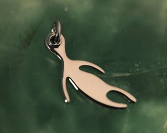 Openjart Zoo Homo Sapient pendente in argento, lucidato a specchio, unisex