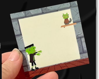 Frankenstein Halloween frankencat sticky note spooky Post-it® Notes