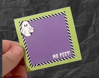 No Feet ghost Halloween purple and green sticky note Post-it® Notes