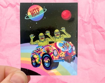 LF parody alien lake monster 90s vinyl water resistant sticker