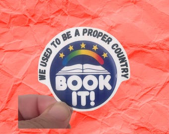 Book it nostalgia reading vinyl water resistant sticker