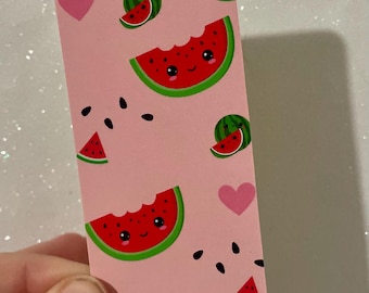 Cute watermelon double sided sturdy bookmark glossy front and matte back
