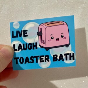Live laugh toaster bath vinyl water resistant sticker