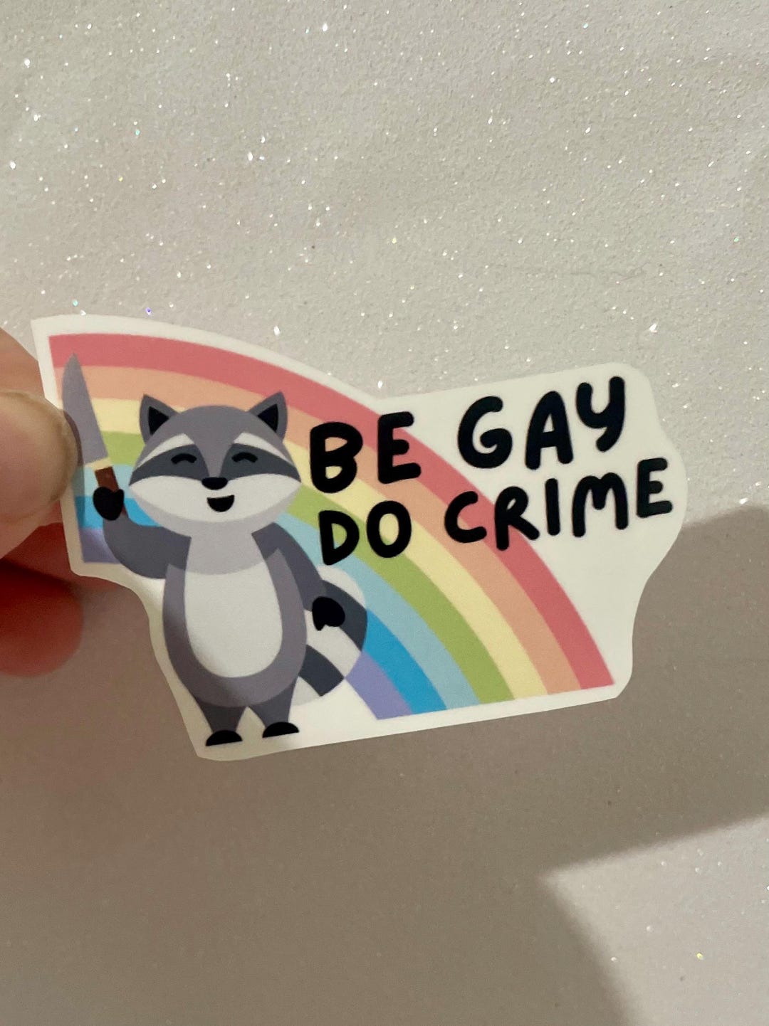 Be Gay Do Crime Raccoon Lgbt Vinyl Water Resistant Sticker - Etsy