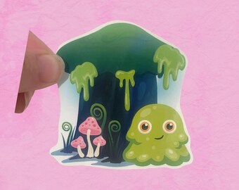 Blob slime guy cottage core holographic  vinyl water resistant sticker