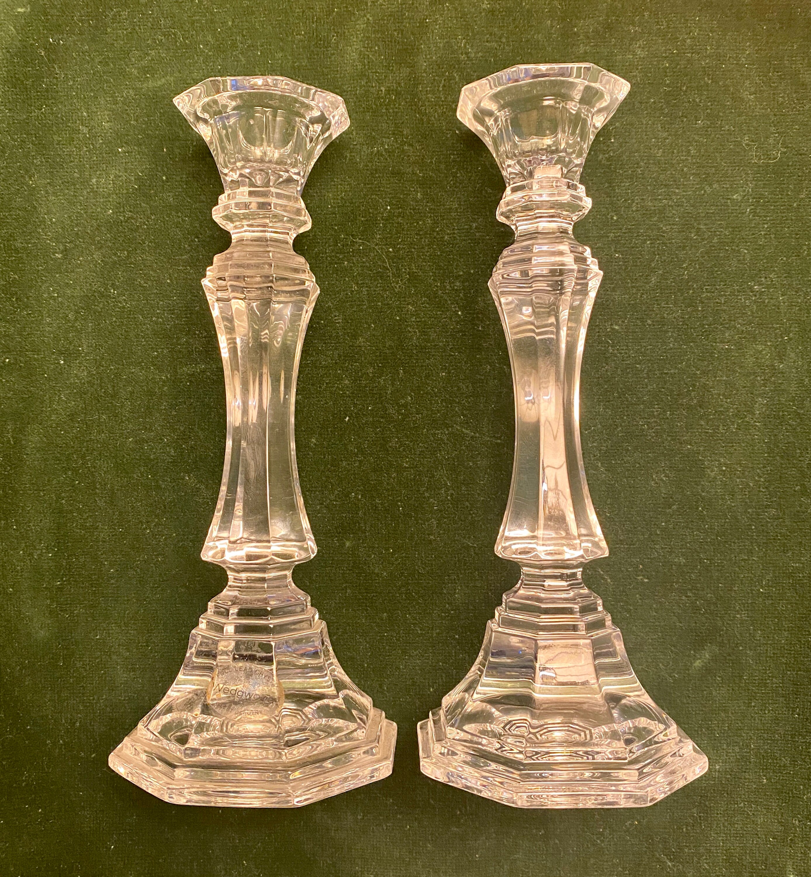 Wedgwood crystal candlestick holders set of two Etsy