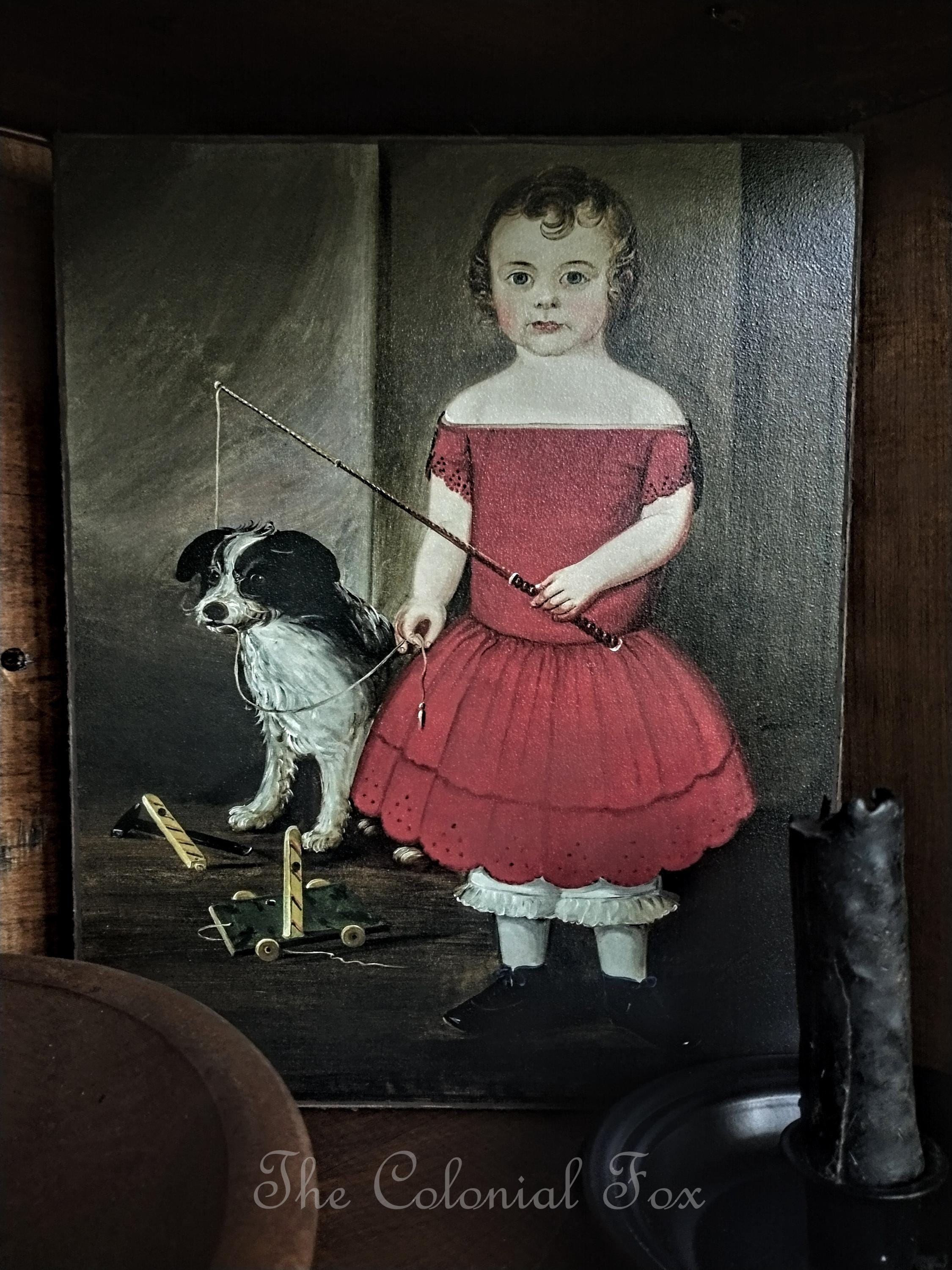 Colonial Portrait on 8x10 Canvas Board Portrait Folk Art Portrait Colonial Primitive Colonial Decor Early American Antique Reproduction