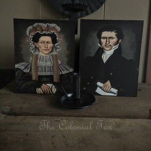 Colonial Portrait on 8x10 Canvas Primitive Portrait Folk Art Portrait ...
