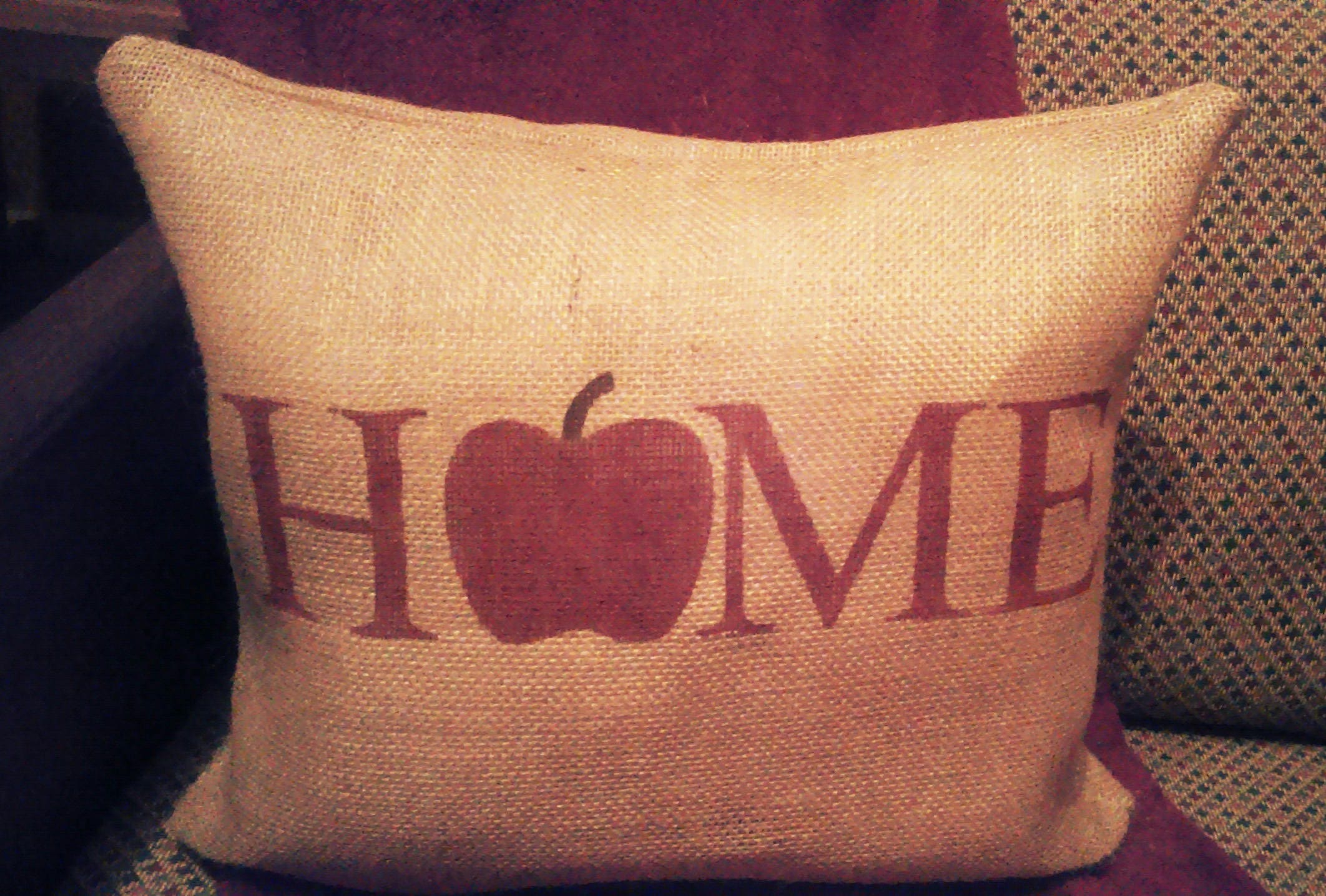 Apple Pillow Burlap Apple Pillow Apple Decor Burlap Apple Etsy