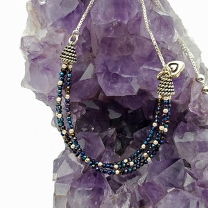 Mystic Lapis Lazuli, 925 Sterling Silver Bracelet, Bolo Bracelet, 3 Strand, Women&#39;s Bracelet, Custom Made