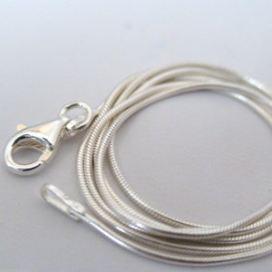 20" Sterling Silver 925 1mm Snake Chain with Lobster Clasp, Necklace Chain, Sterling Silver, Sterling Silver Chain, Gift, Snake Chain