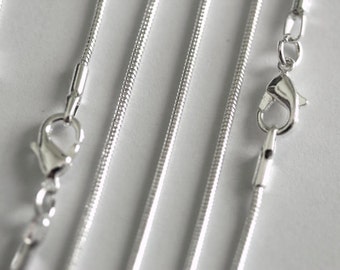 18" Sterling Silver Snake Chain, 1mm, 925 Sterling Silver, Necklace Chain, Sterling Silver, Sterling Silver Chain, Gift, Snake Chain